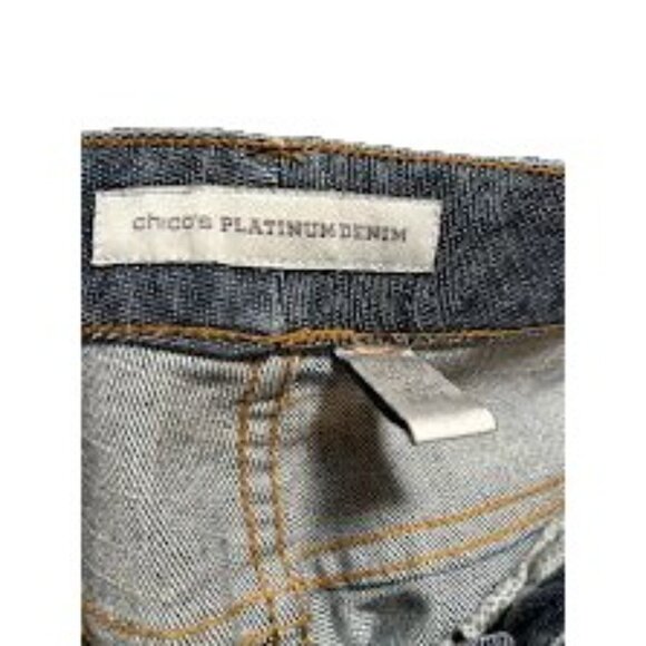 Chico's Platinum Denim Women's Studded Bootcut Jeans Size US 10 - Picture 7 of 8
